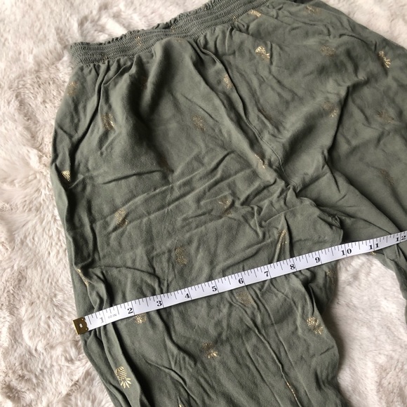 H&M Kids Green woven joggers w/gold pineapple size eur 170 / USA 20 - Picture 7 of 12